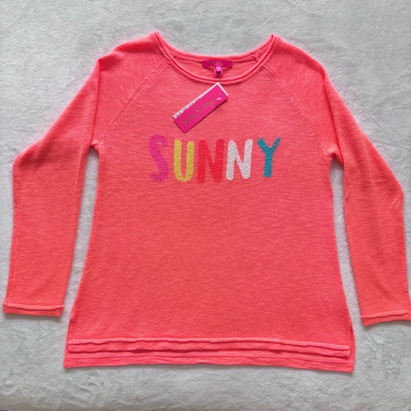 Lilly Pulitzer Sweaters - LILLY PULITZER Danette Long Sleeve Papaya Punch "Sunny" Sweater--L
